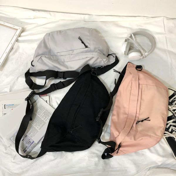 

fanny waist bag canvas casual solid phone travel street zipper crossbody shoulder adjustable belt waist packs