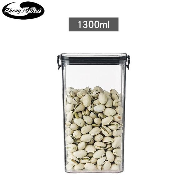 

storage bottles & jars square transparent sealed fresh-keeping box kitchen grain tank dried fruit
