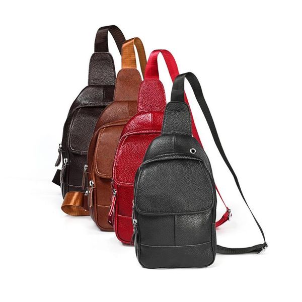 

backpack 2021 fashion men wallets cross-border men's chest bag genuine leather shoulder first layer outdoor leisure