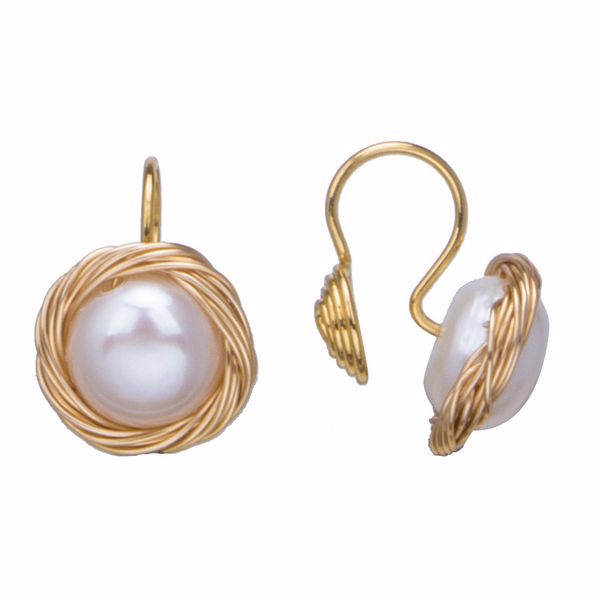 

s925 pearl stud earring 18k real gold plated prevent allergy earrings no pierced ears ear clip painless freshwater natural pearls, Golden;silver