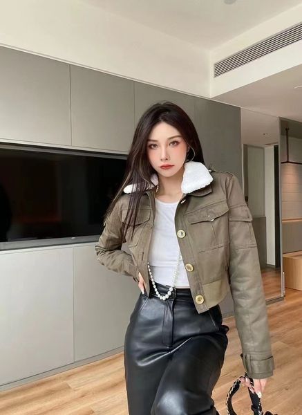 

fur brand designer women's autumn and winter cashmere jacket long-sleeved fashion zipper collar embroidery loose jackets women 2021, Black;brown