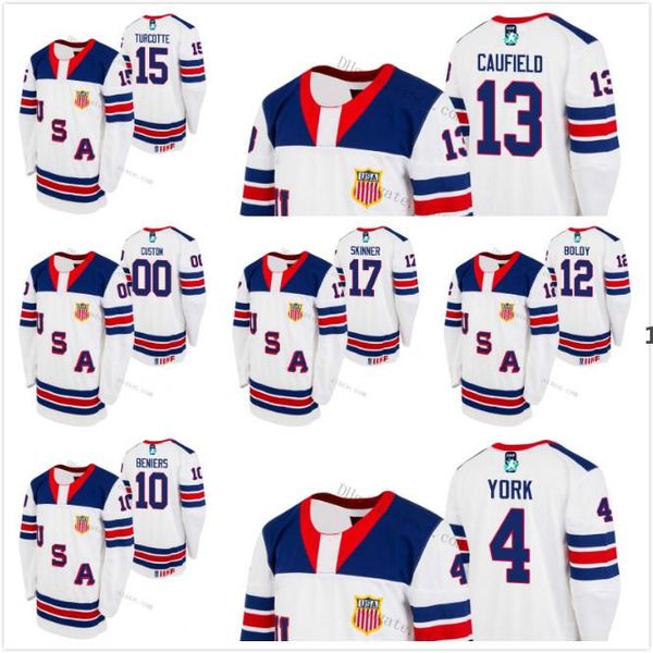 

customize 2021 iihf wjc gold winner 9 trevor zegras jersey 30 spencer cavaleiro caçador skinner matthew boldy caufield matthew beniers s-6xl, Black;red