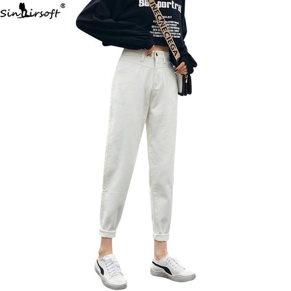 

women's jeans 2021 autumn comfortable loose slimming harem high waist woman women harajuku fashion trend casual wild denim trousers, Blue