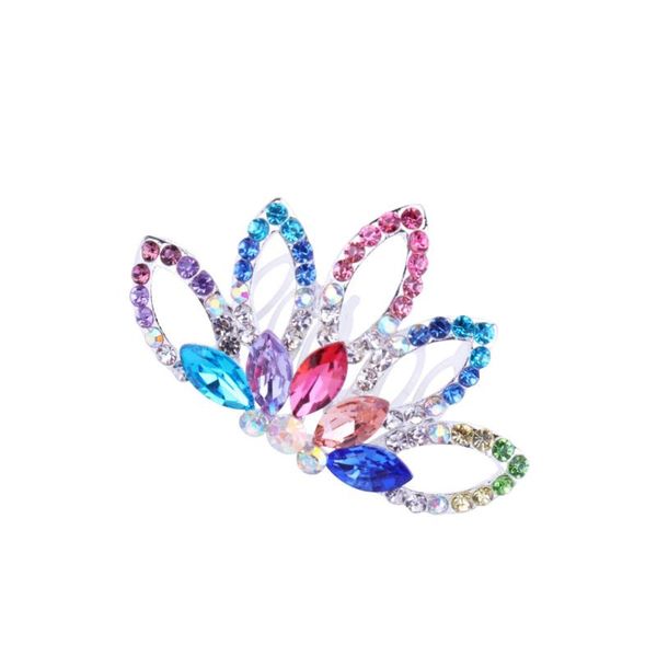

hair brushes 1pc colorful rhinestone crown insert comb bridal wedding headwear for (colorful), Silver
