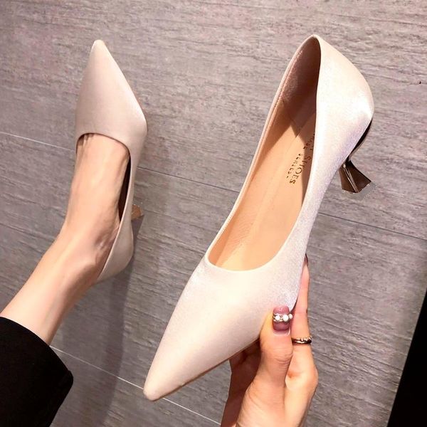 

dress shoes xpay 2021 women's feet leather pu women brand designer luxury fine thin heels pointed toe high, Black
