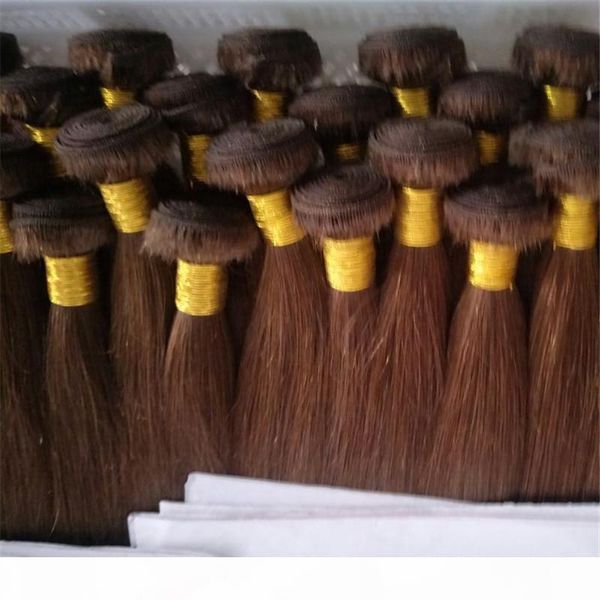 

straight human hair weaves 100g bundle & 4 bundles lot brown color 4# peruvian virgin hair extensions remy hair bundles, Black