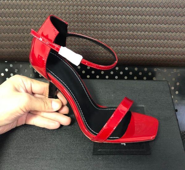 

2021 yy paris metal letters designers women dress shoes ladies fashion genuine leather sl open toe super high heels sandals design, Black