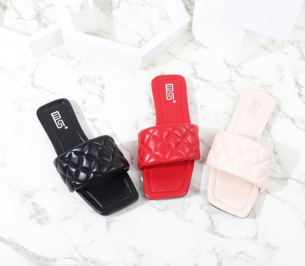 

slippers wholesale ladies outdoor flat square toe women's shoes strap sandals slipper for women, Black