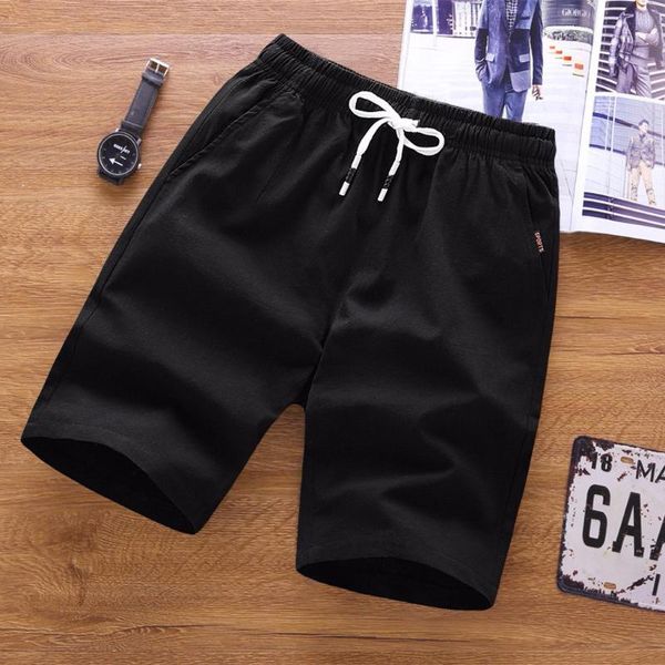 

cargo shorts men summer fashion pure color casual loose belt drawstring beach shorts pants men clothing sweatpants sporty, White;black