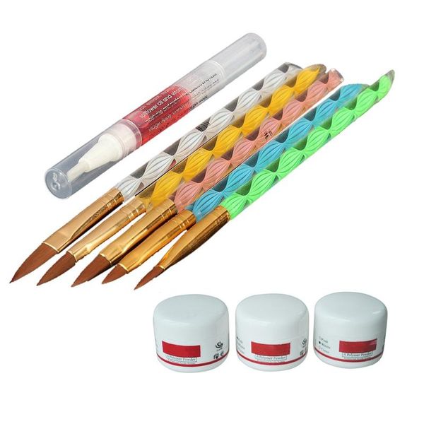 

nail glitter 1 set nails clear white pink acrylic powder builder & art liquid polymer kit gel, Silver;gold