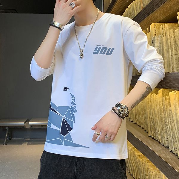 

ong 2020 new sleeve t-shirt trend men's fashion wide clothes seek for big platforms, White;black