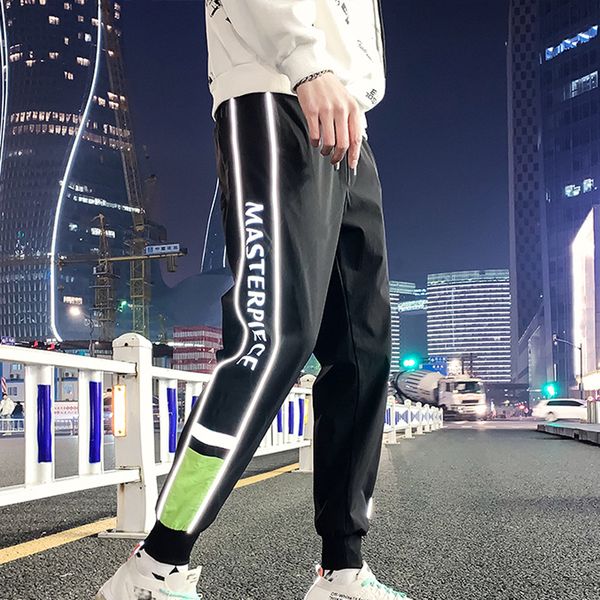 

2021 new fashion jogging hip hop streetwear sweatpants casual harem men elastic waist track pants trousers 7owk, Black