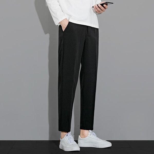 

men's pants 2021 spring summer trousers, casual pants, thin and breathable of slim nine-point classic d16, Black