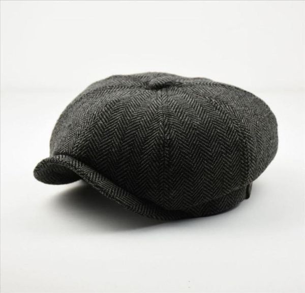 

berets brand steinson wool sboy cap men's gray beret-shaped flat-women coffee british gatsby hat autumn and winter, Blue;gray