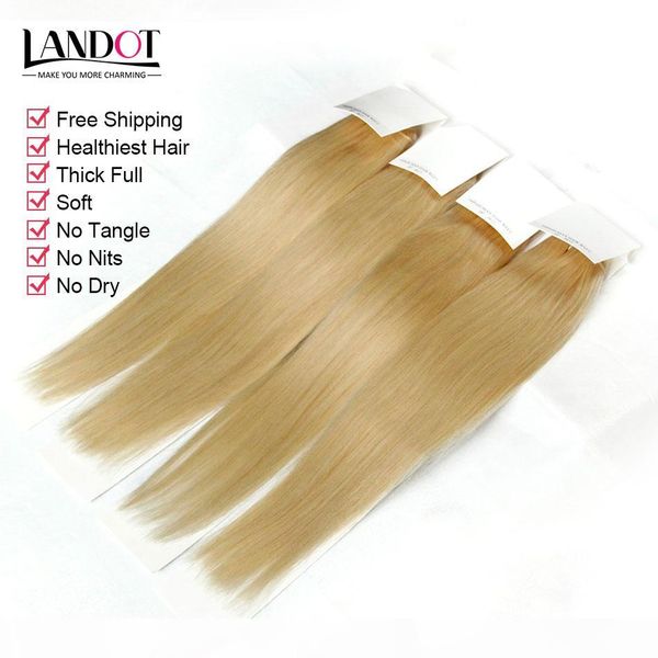 

bleach blonde malaysian virgin hair straight color #613 grade 8a human hair weaves bundles remy extensions 3 4pcs lot 12-30inch double wefts, Black