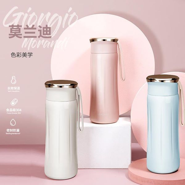 

water bottles vacuum flask for students 304 stainless steel cup inside and outside small fresh ins silicone handle gift