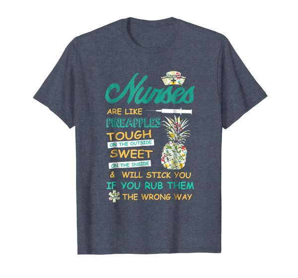 

nurses are like pineapples t-shirt flower style, White;black
