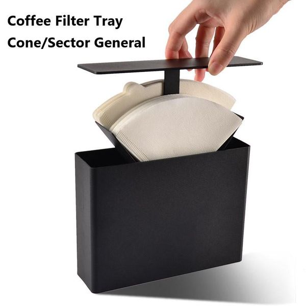 

coffee filters filter paper box dust-proof storage with lid holder household simple
