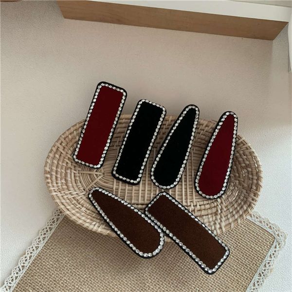 

hbp fashion 2021 new net red velvet bb water drill large simple edge clip back of the head hairpin bangs, Silver