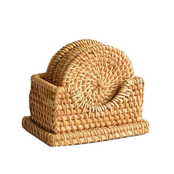 

mats & pads round table cushion hand-woven good quality rattan potholder bowl pad teapot mat placemat tea ceremony