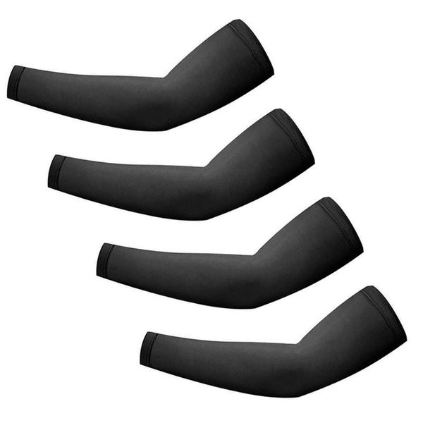 

elbow & knee pads women men uv protection cooling arm sleeves compression sunscreen long cover fingerless gloves for running cycling fishing, Black;gray