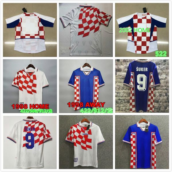 

1998 2002 2003 retro soccer jersey 02 03 classic vintage football shirt home #10 kovac #11 boksic #9 suker #19 vlaovi maillot de foot, Black;yellow
