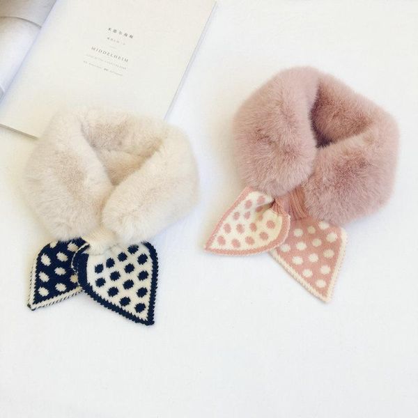 

caps & hats children's scarf boys girls cartoon warmth imitation fur false collar for autumn winter baby polka dot soft, Yellow