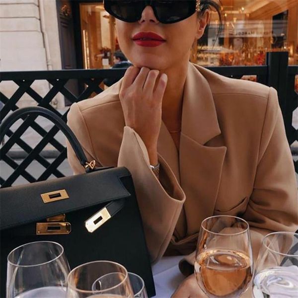 

women's suits & blazers women suit jacket solid color tailored collar long sleeves lacing slim-waist formal coat ladies jackets slim bl, White;black