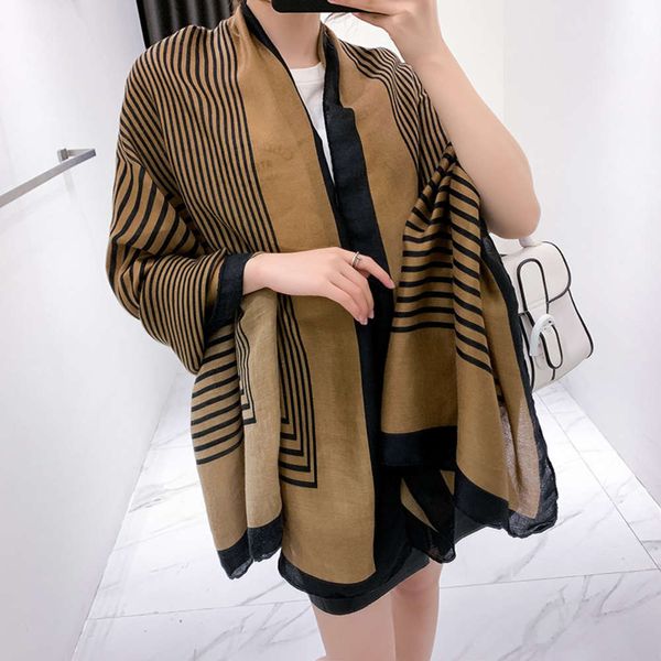 

ins new cotton linen women's sliver geometry autumn and winter fashion shawl east gate silk scarf, Blue;black