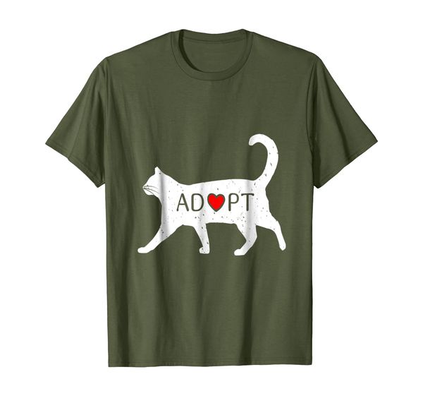 

adopt a cat shirt - cute feline rescue and adoption tee, White;black