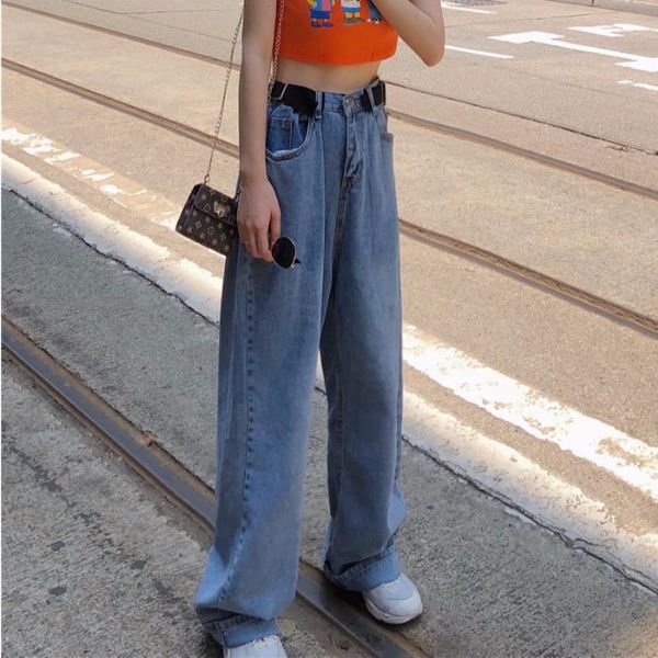 

spring and summer 2021 new korean loose net red daddy pants with versatile drape, Blue