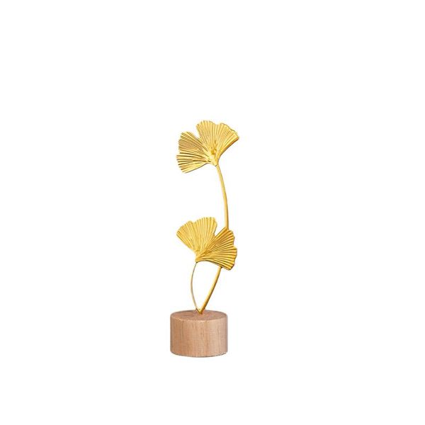 

decorative objects & figurines ginkgo bilobed nordic el with wood base bedroom modern simple office deskornament living room durable iro