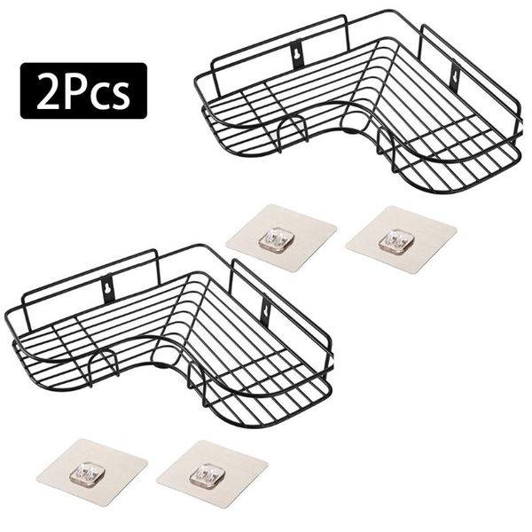 

useful punch wall mounted eco-friendly organizer kitchen supplies rack basket shower shelf storage durable corner