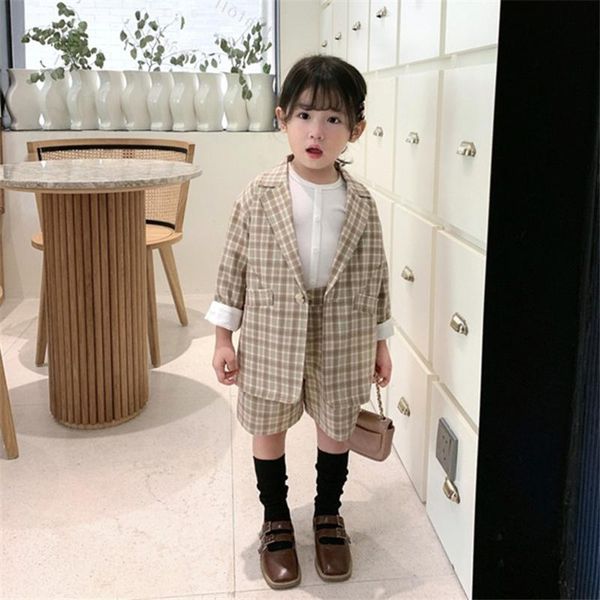 

fashion baby spring summer girls cotton dress suits kids teenagers children clothes outwear two piece high quality, White