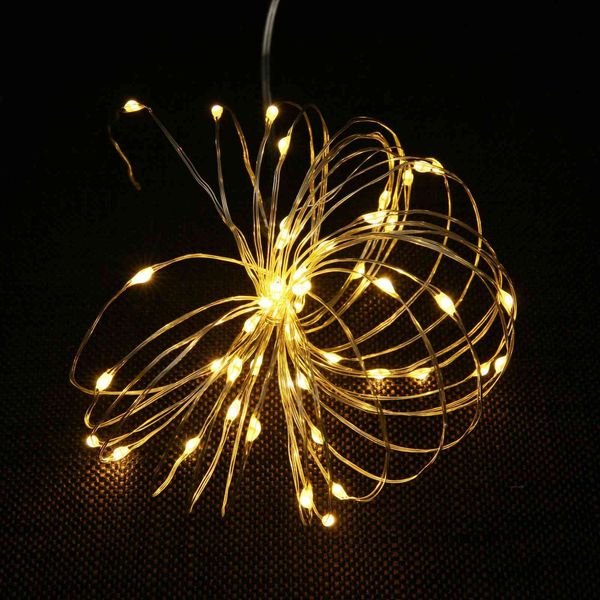 

christmas copper wire lamp string battery led warm white decorative copper