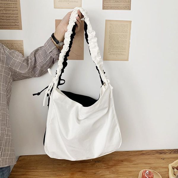 

shoulder bags women's bag korean art canvas drawstring wide strap messenger female student school bagd