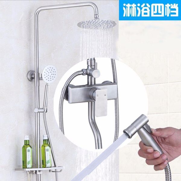 

bathroom shower sets faucet stainless steel rain bathtub wall-mounted set