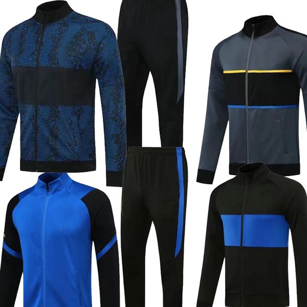 

2021 lukaku lautaro mens tracksuit perisic eriksen achraf barella outdoor sports windproof football jacket suit, Black