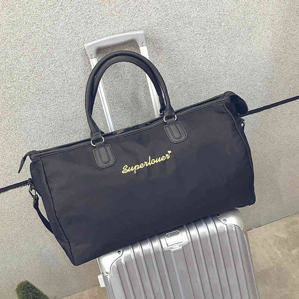 

travelling bag duffel s short distance women's hand luggage korean version large capacity nylon lightweight waterproof fitness