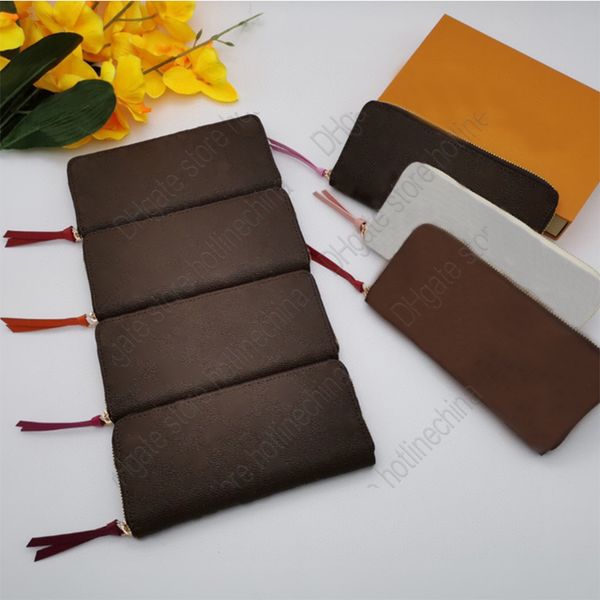 

wholesale 9 colors fashion single zipper pocke men women leather wallet lady ladies long purse with orange box card anti-counterfeiting card
