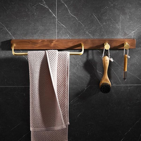 

towel racks solid wood holder bar wall-mounted rack storage hanger coat clothes hooks for home organizer decor