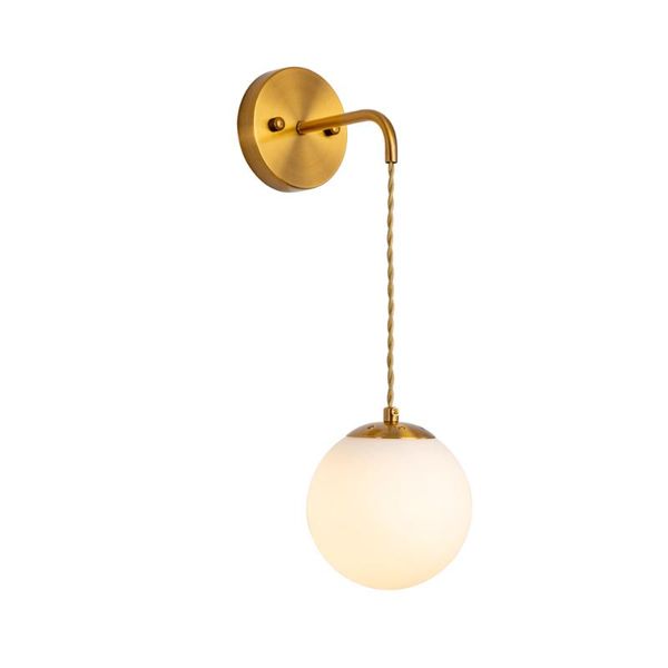 

wall lamp included with 12w led bulb post-modern golden/black wire glass ball for stair sitting room bedroom [b1245]