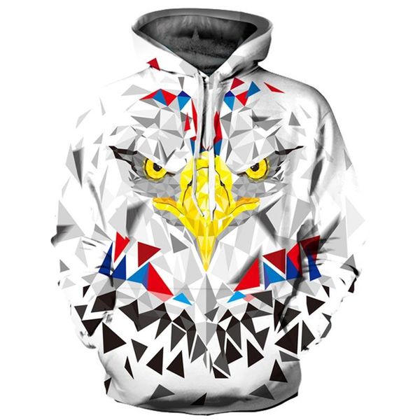 

men's hoodies & sweatshirts diamond grid eagle men/women hooded tracksuit digital print outdoor 3d outwear yxql715, Black