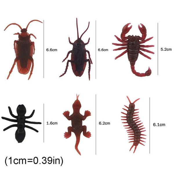 

party masks 100 pcs prank fake roaches/gecko/ant/centipede favorite trick joke toys scary insects realistic pvc bugs for halloween