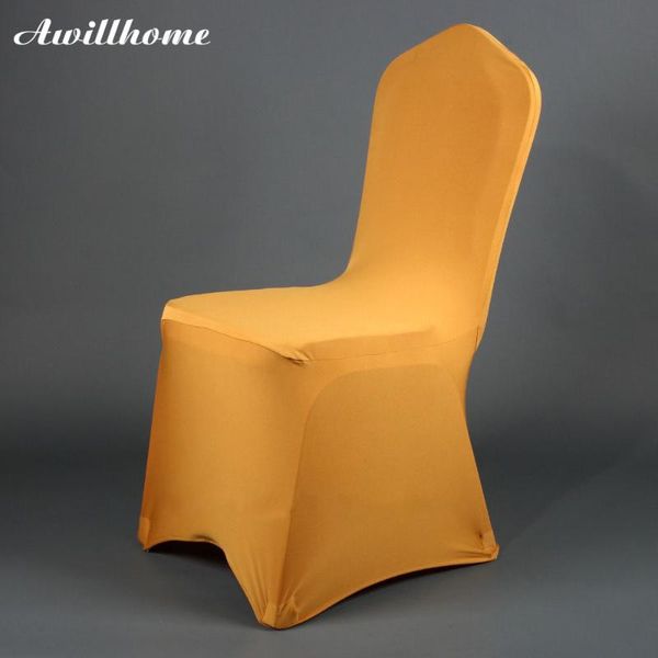 

chair covers awillhome 100pcs good quality gold spandex for wedding event party