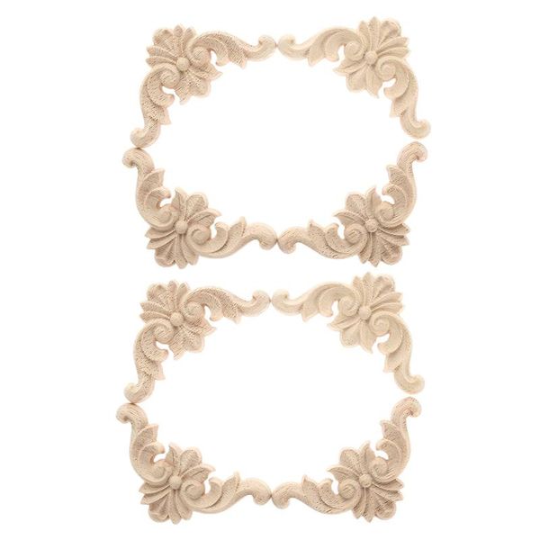 

craft tools 8pcs carved unpainted european wood furniture window corner applique onlay figurines ornamental 12 x 12cm