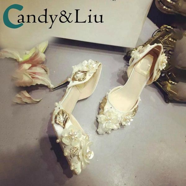 

women sandals luxury design news crystal flower hollow silk fabrics silver metal thin heel sweet princess customize 3cm 5cm, Black