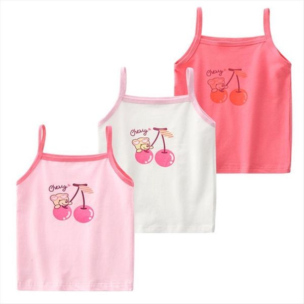

girls strawberry design singlet underwear tank cute princess undershirts cotton bow for baby girl size 3 10t 3pcs lot, Blue