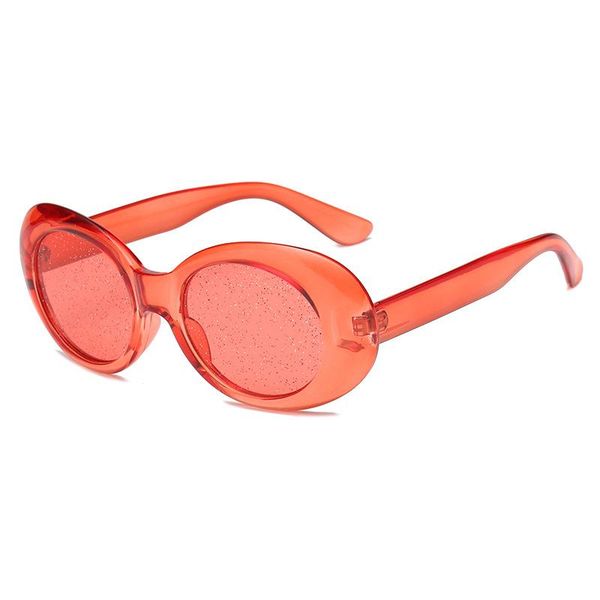 

sunglasses transparent candy color oval for women colorful particle lenses fashion eyeglasses men, White;black