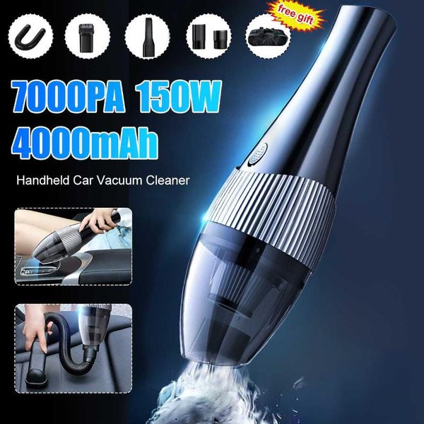 

vacuum cleaner 7000pa 150w car portable wireless handheld for high suction wet and dry dual-use 12v mini